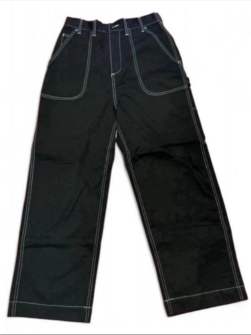 Obey Black Cargo Pants with White Contrast Stitching